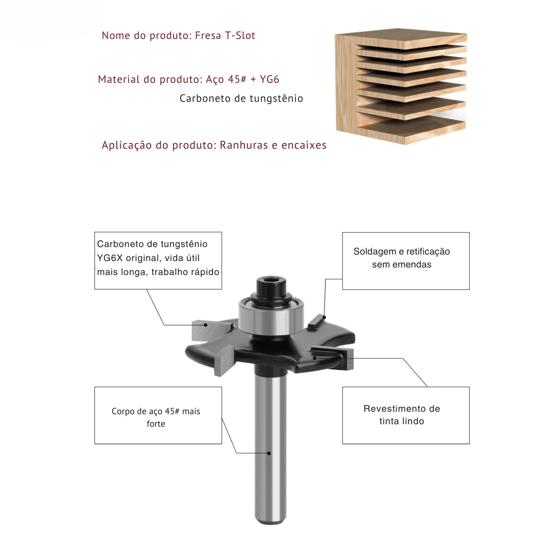 Fresa Para Encaixe (T-Slot)