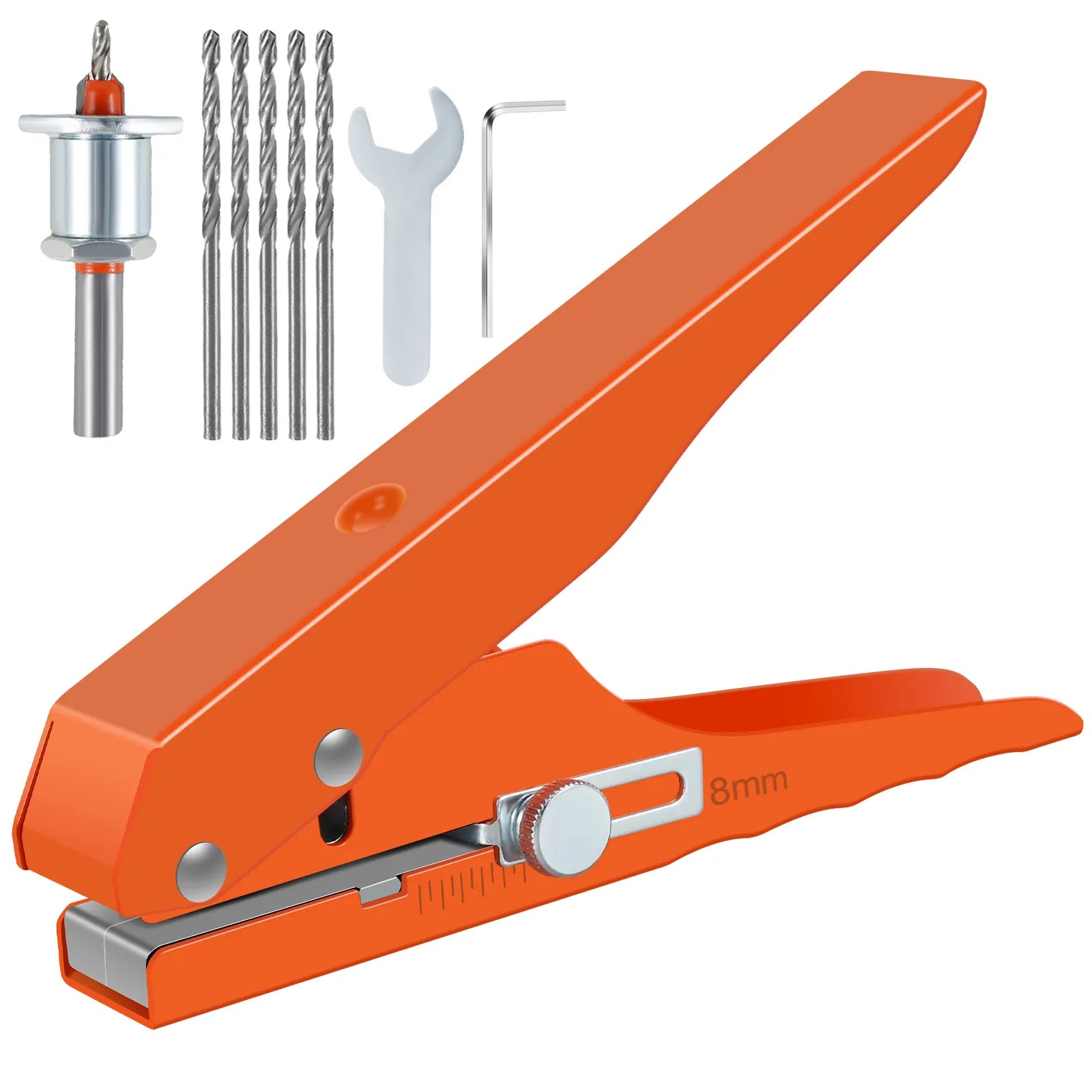 Kit de Alicate de Tapa Furo 8mm com Escareador Broca 3mm