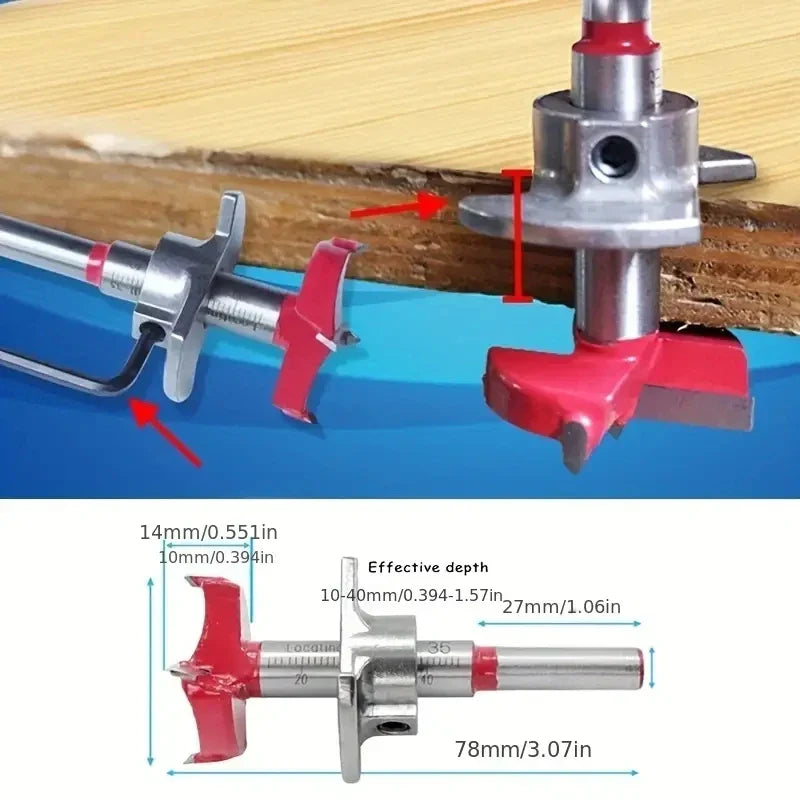 Conjunto de brocas caneco para dobradiças de armário, 5 peças